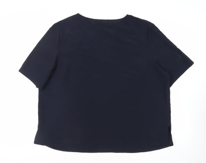 Womens UK Size 26 Essence Blue Basic Blouse
