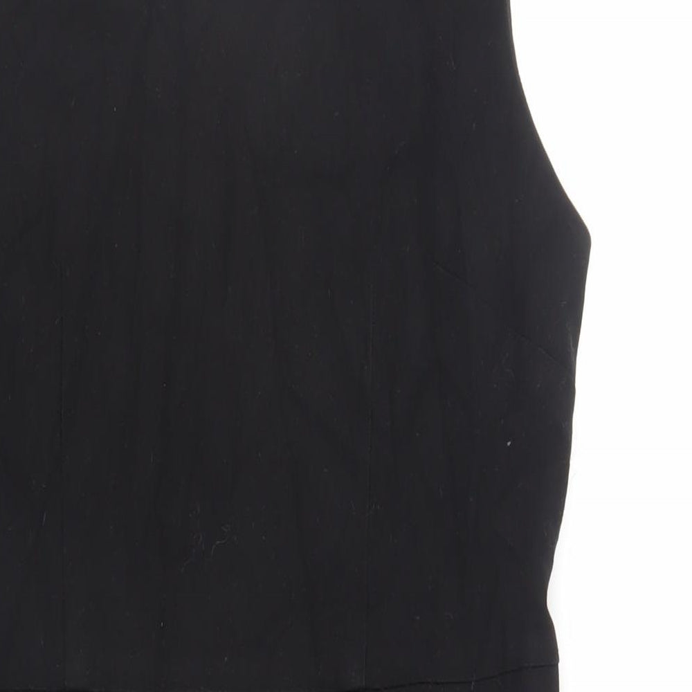 NEXT Womens Black Polyester Pencil Dress Size 12 Boat Neck Zip - Lined