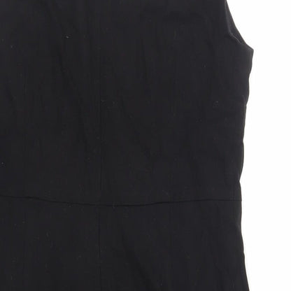 NEXT Womens Black Polyester Pencil Dress Size 12 Boat Neck Zip - Lined
