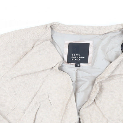 Betty Jackson Womens Beige Jacket Blazer Size 16 - Open