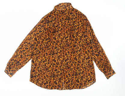 Womens UK Size 16 NEXT Brown Basic Button-Up