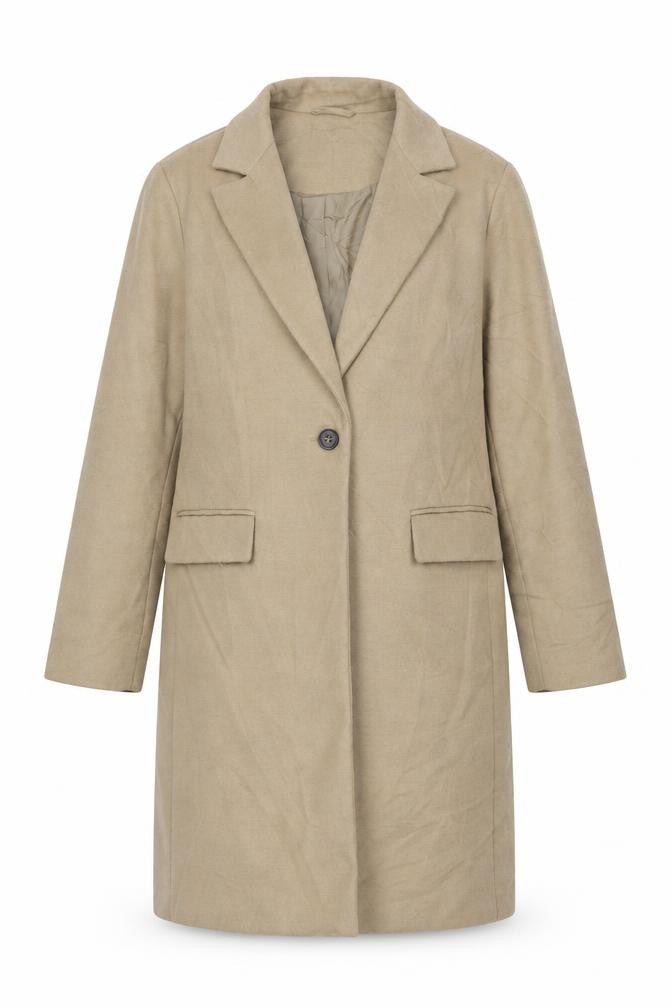 Womens UK Size 10 New Look Beige Overcoat