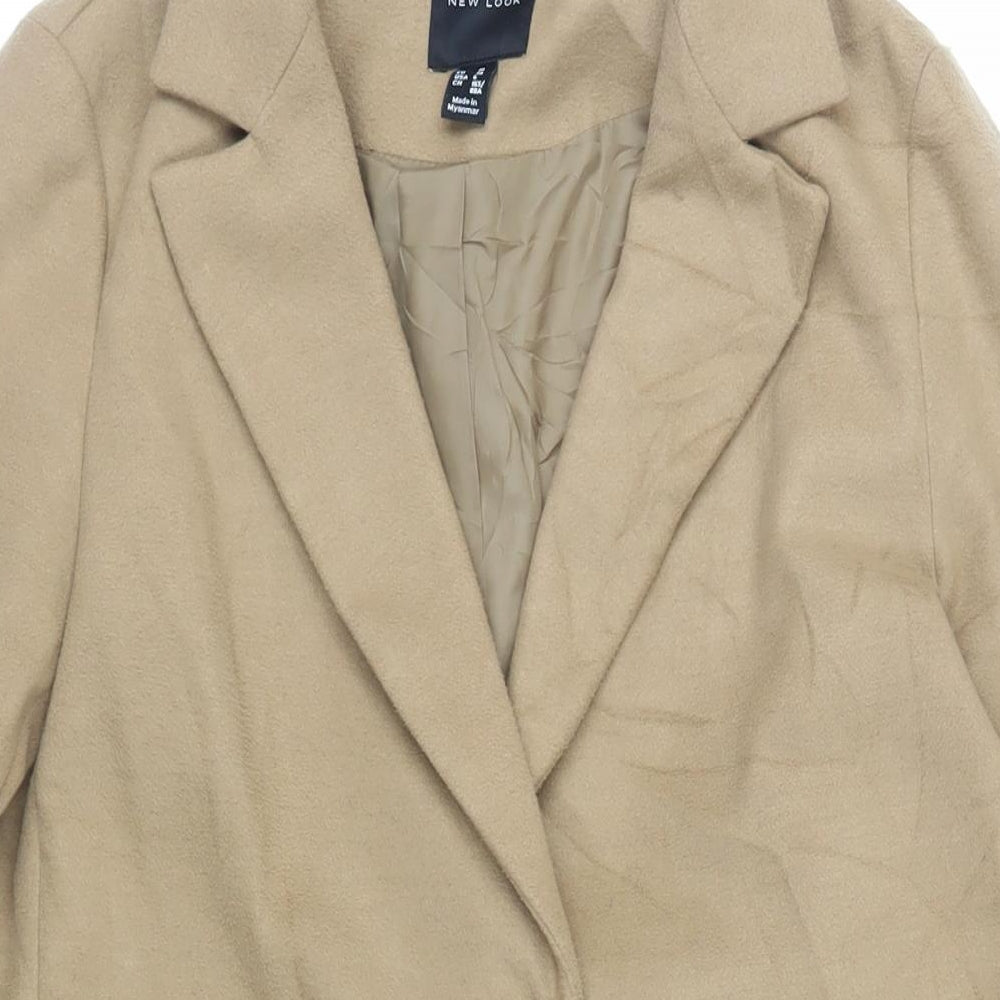 Womens UK Size 10 New Look Beige Overcoat