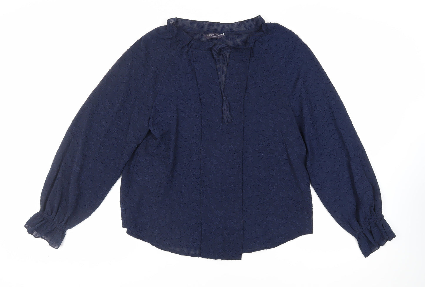 Womens UK Size 10 Marks and Spencer Blue Basic Blouse