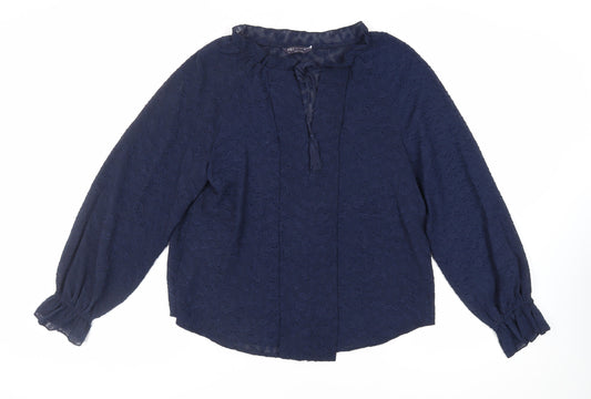 Womens UK Size 10 Marks and Spencer Blue Basic Blouse