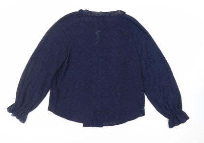 Womens UK Size 10 Marks and Spencer Blue Basic Blouse