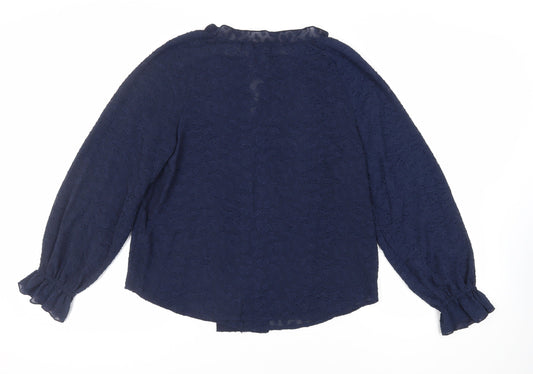 Womens UK Size 10 Marks and Spencer Blue Basic Blouse