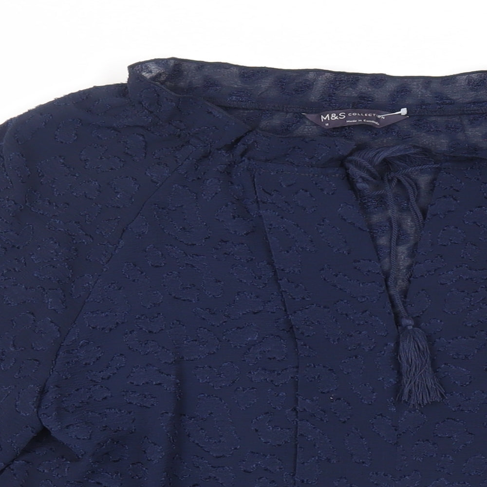 Womens UK Size 10 Marks and Spencer Blue Basic Blouse