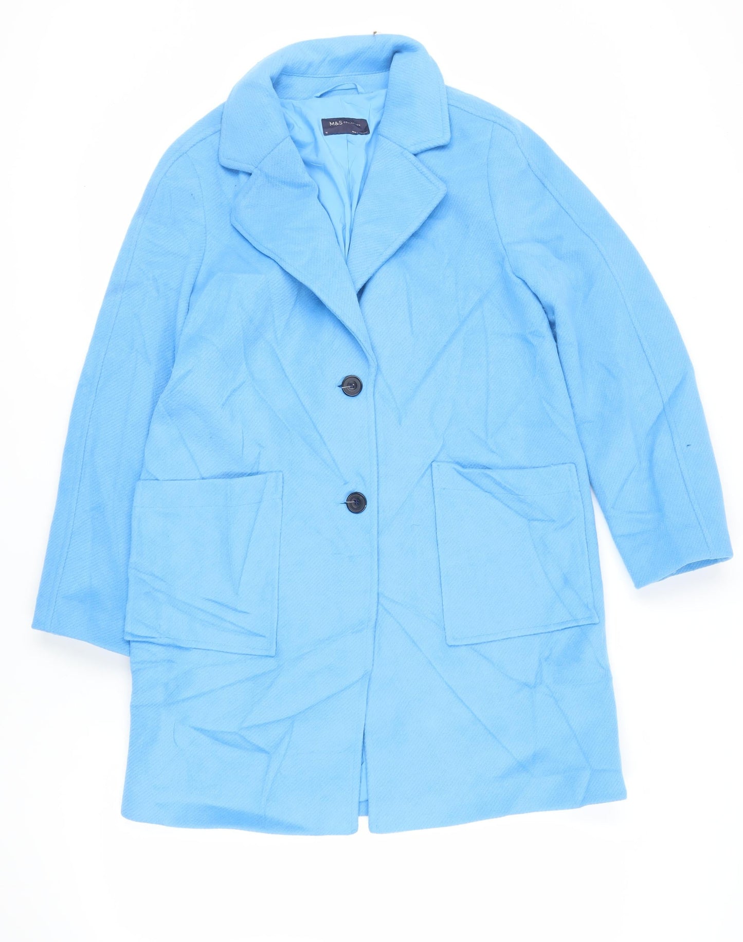 Womens UK Size 12 Marks and Spencer Blue Overcoat
