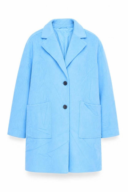 Marks & Spencer Womens Blue Overcoat Coat Size 12 Button