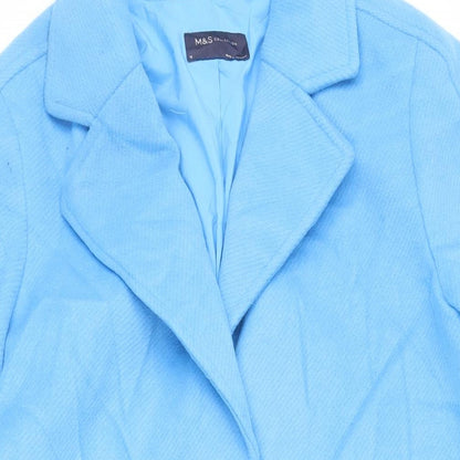 Womens UK Size 12 Marks and Spencer Blue Overcoat