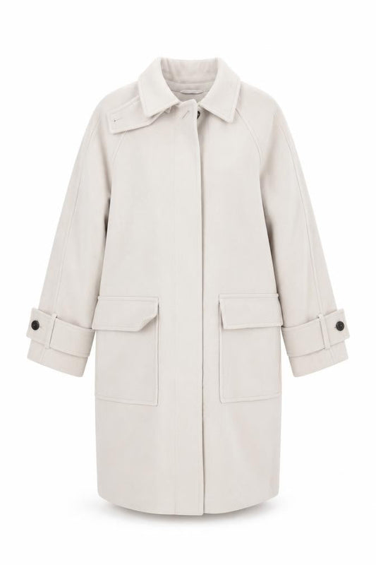 Marks and Spencer Womens Beige Overcoat Coat Size M Button