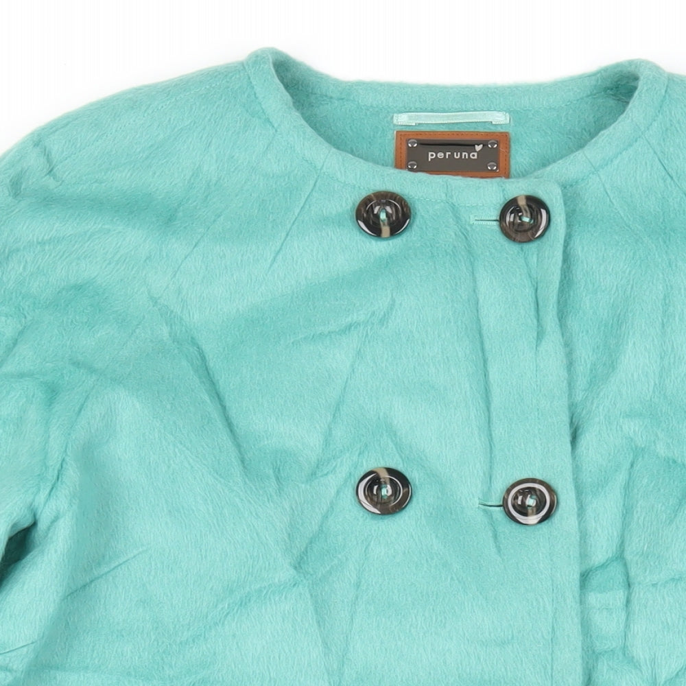 Womens UK Size 12 Per Una Green Pea Coat