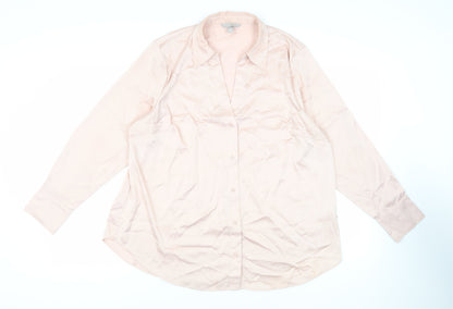 Womens UK Size XL H&M Pink Basic Button-Up