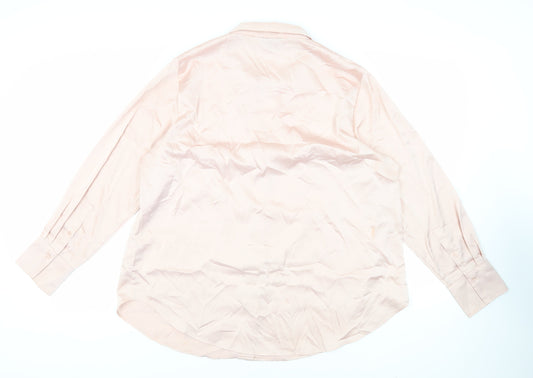 Womens UK Size XL H&M Pink Basic Button-Up