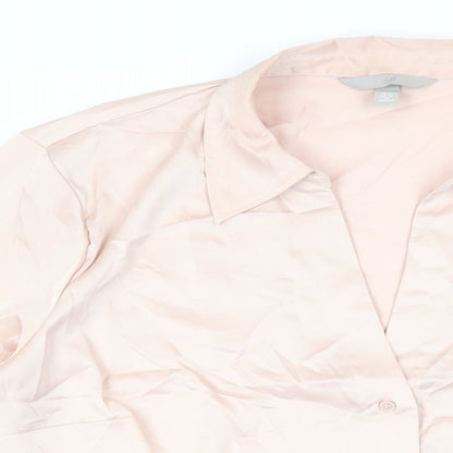 Womens UK Size XL H&M Pink Basic Button-Up
