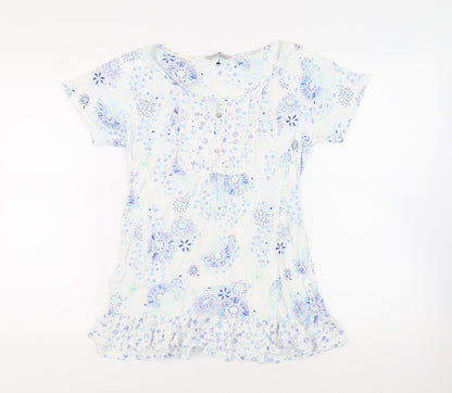 Womens UK Size 8 Marks and Spencer Blue Basic T-Shirt