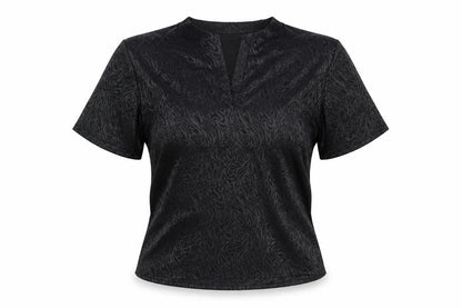 Next Womens Black Animal Print Polyester Basic Blouse Size 12 V-Neck