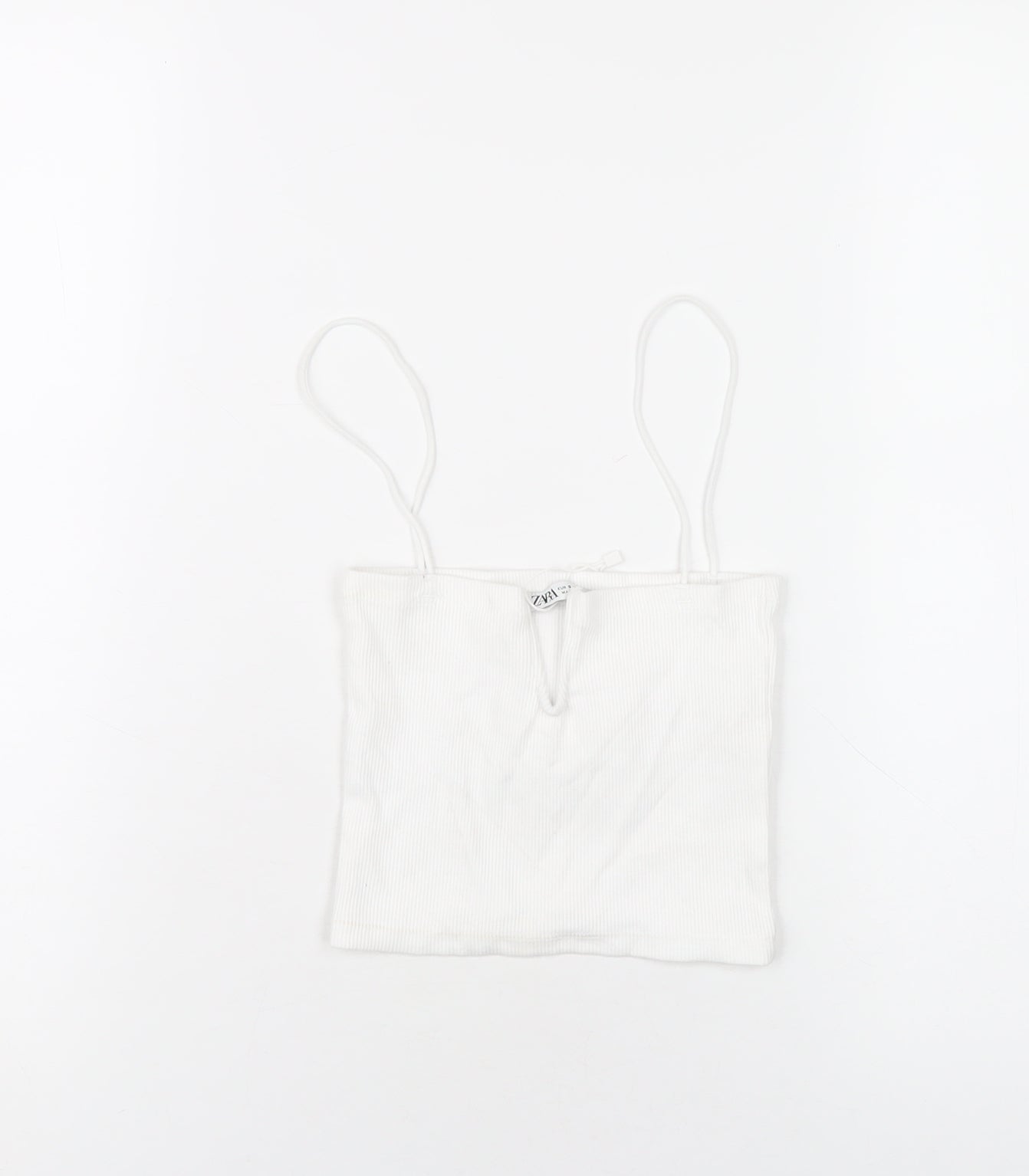 Womens UK Size S Zara White Camisole T-Shirt