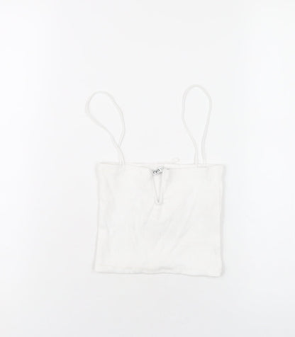 Womens UK Size S Zara White Camisole T-Shirt