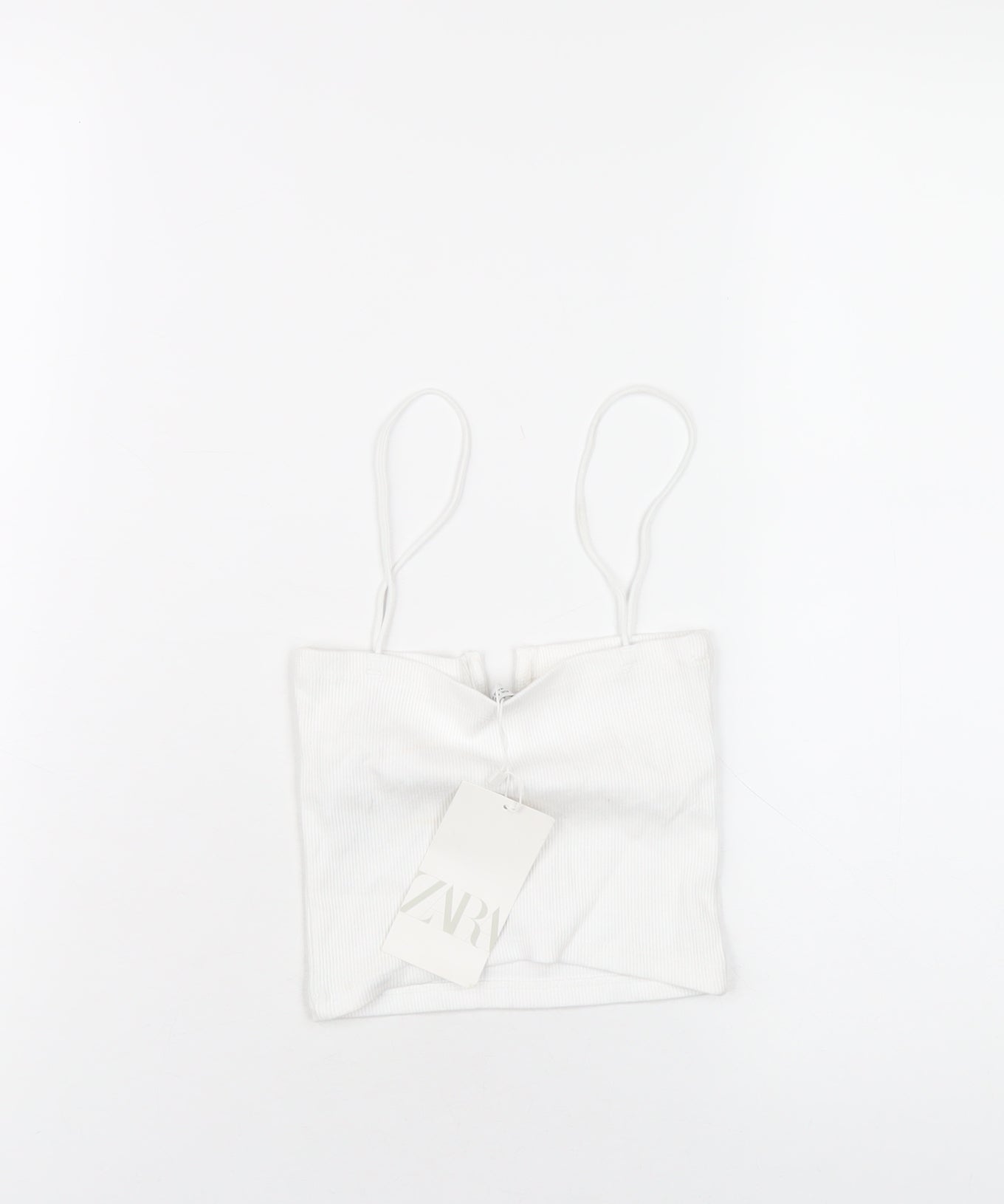 Womens UK Size S Zara White Camisole T-Shirt