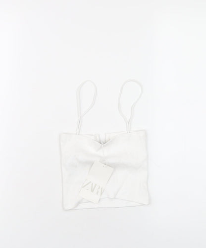 Womens UK Size S Zara White Camisole T-Shirt
