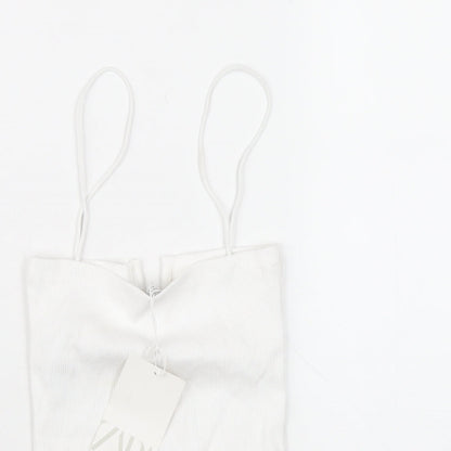 Womens UK Size S Zara White Camisole T-Shirt