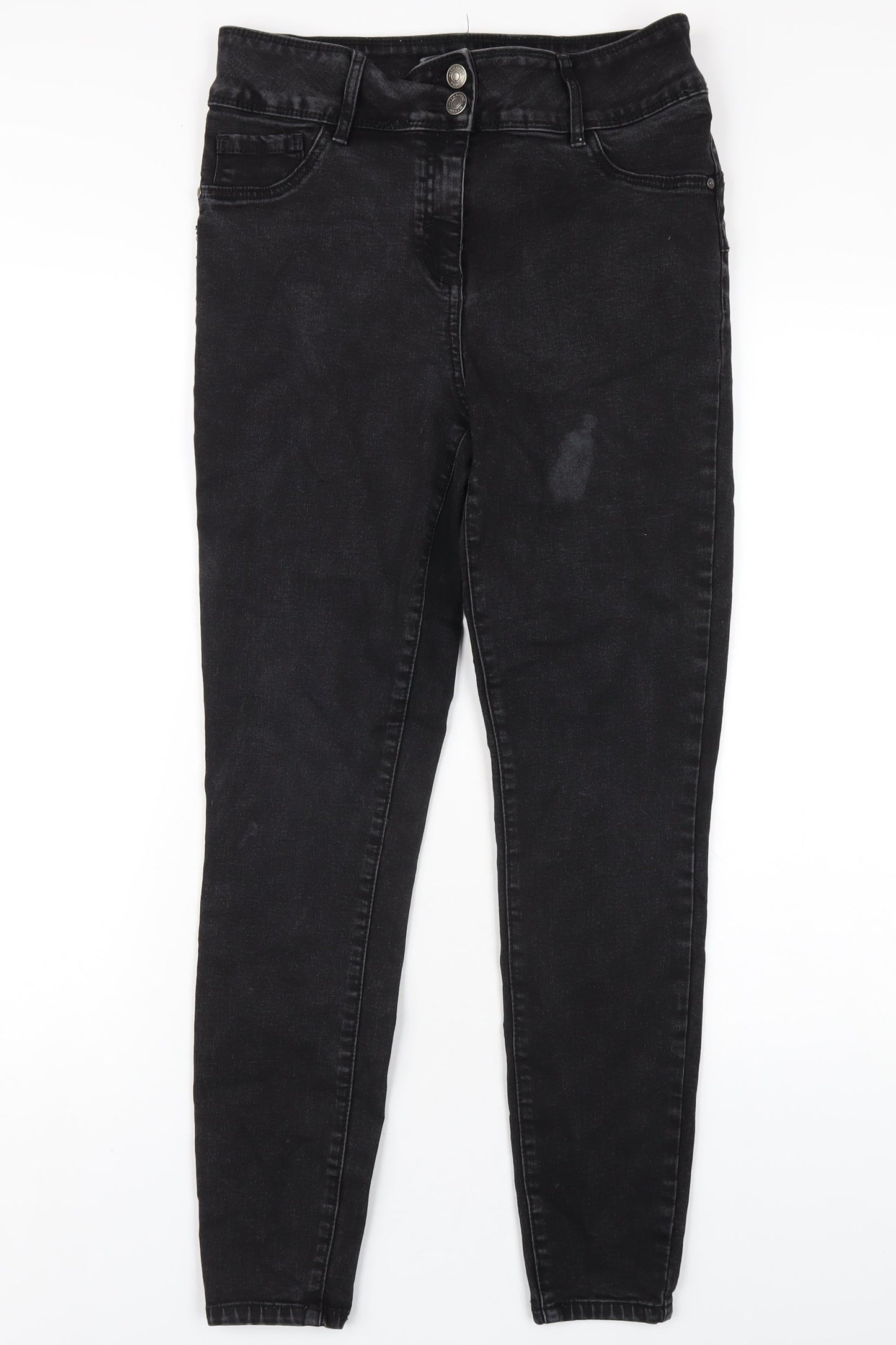 Womens UK Size 12 Papaya Regular Fit Skinny Black Jeans