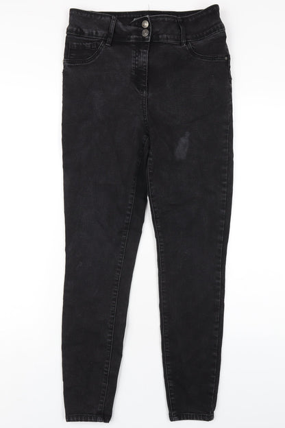 Womens UK Size 12 Papaya Regular Fit Skinny Black Jeans