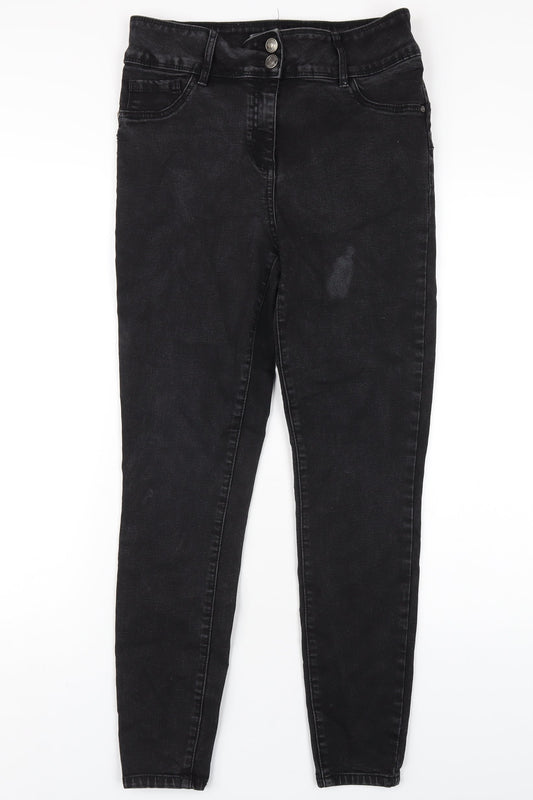 Womens UK Size 12 Papaya Regular Fit Skinny Black Jeans