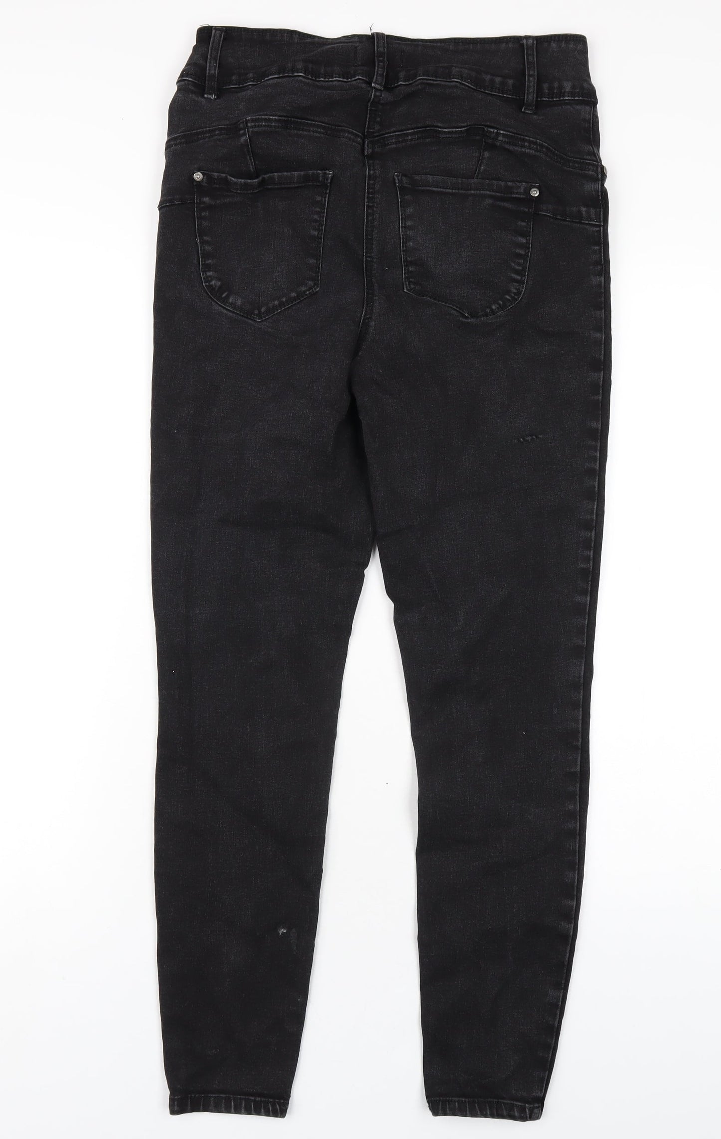 Womens UK Size 12 Papaya Regular Fit Skinny Black Jeans