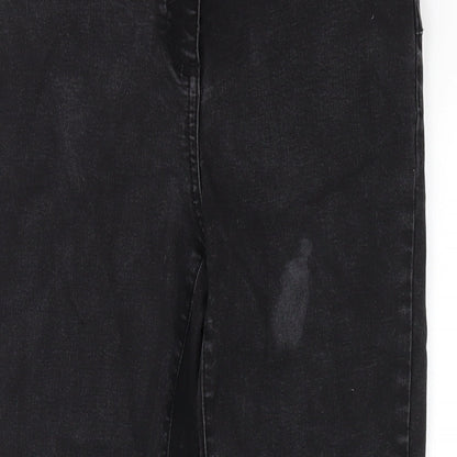 Womens UK Size 12 Papaya Regular Fit Skinny Black Jeans