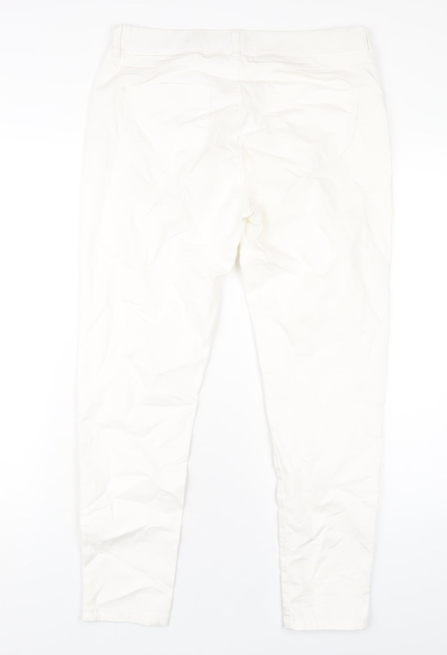Dorothy Perkins Womens White Cotton Skinny Jeans Size 12 L27 in Regular