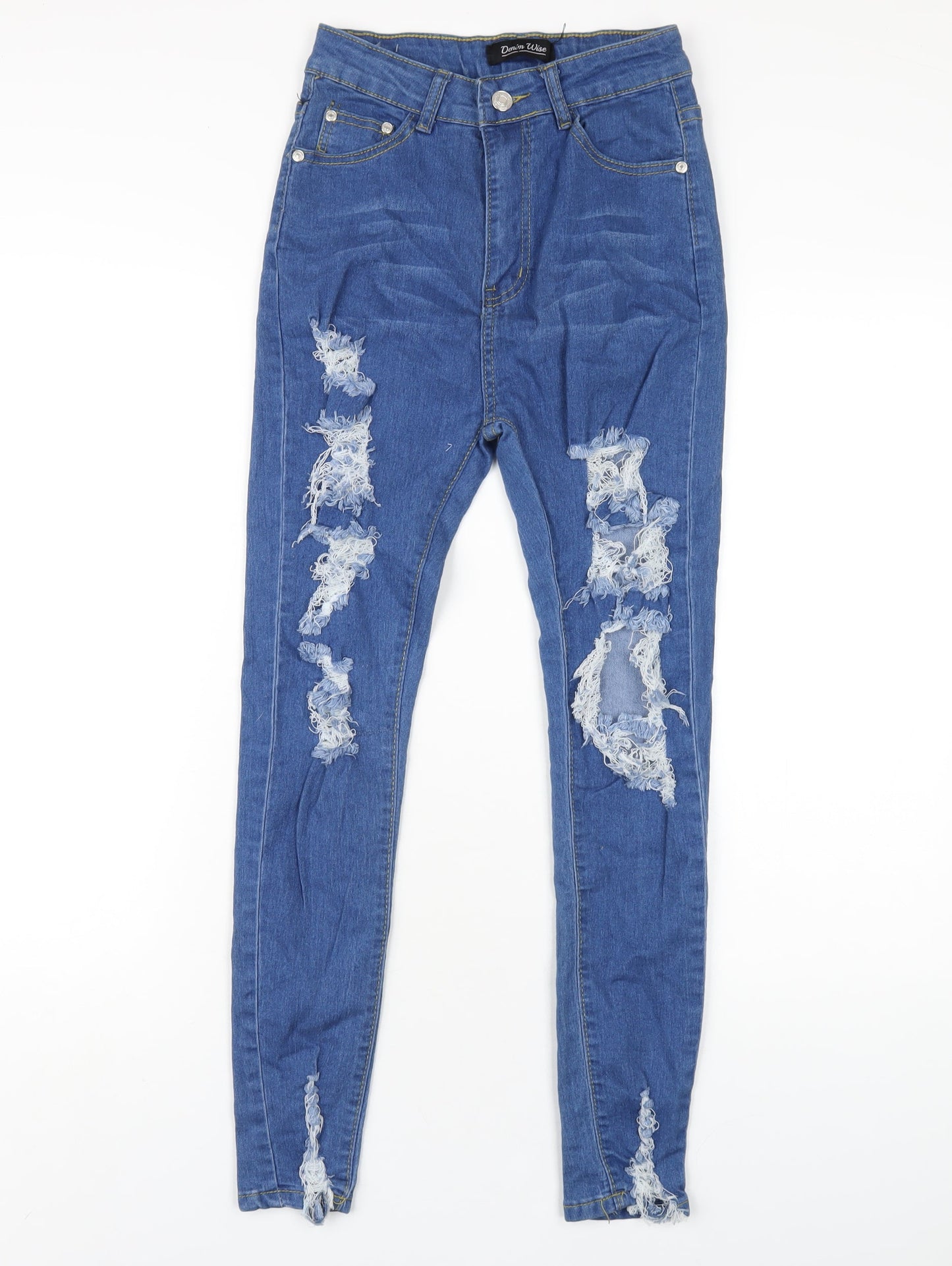 Womens UK Size 8 Denim Wise Regular Fit Skinny Blue Jeans