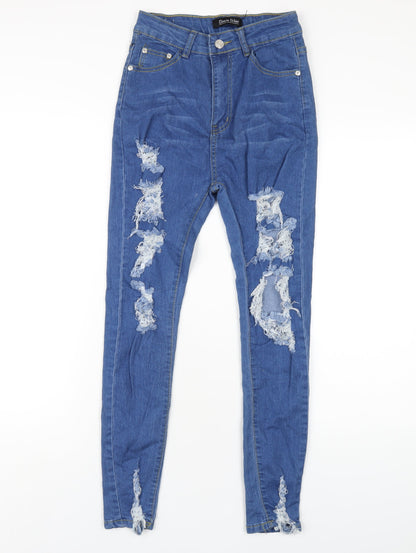 Womens UK Size 8 Denim Wise Regular Fit Skinny Blue Jeans