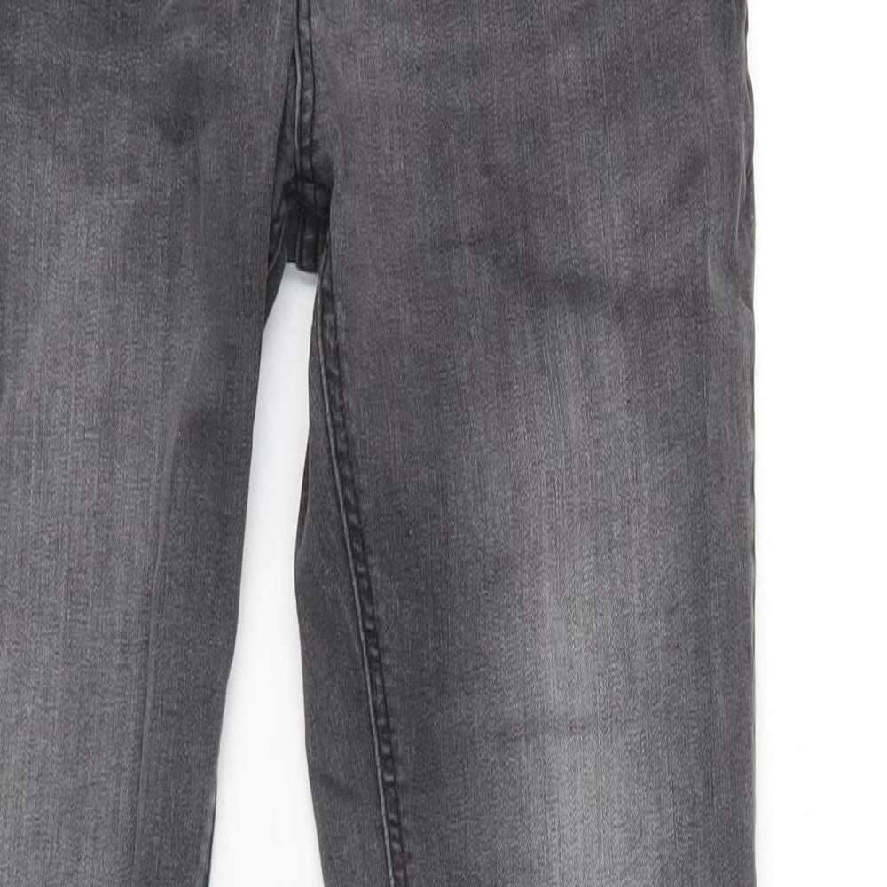 Denim & Co. Mens Grey Cotton Straight Jeans Size 30 in L32 in Slim Zip