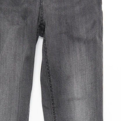 Denim & Co. Mens Grey Cotton Straight Jeans Size 30 in L32 in Slim Zip