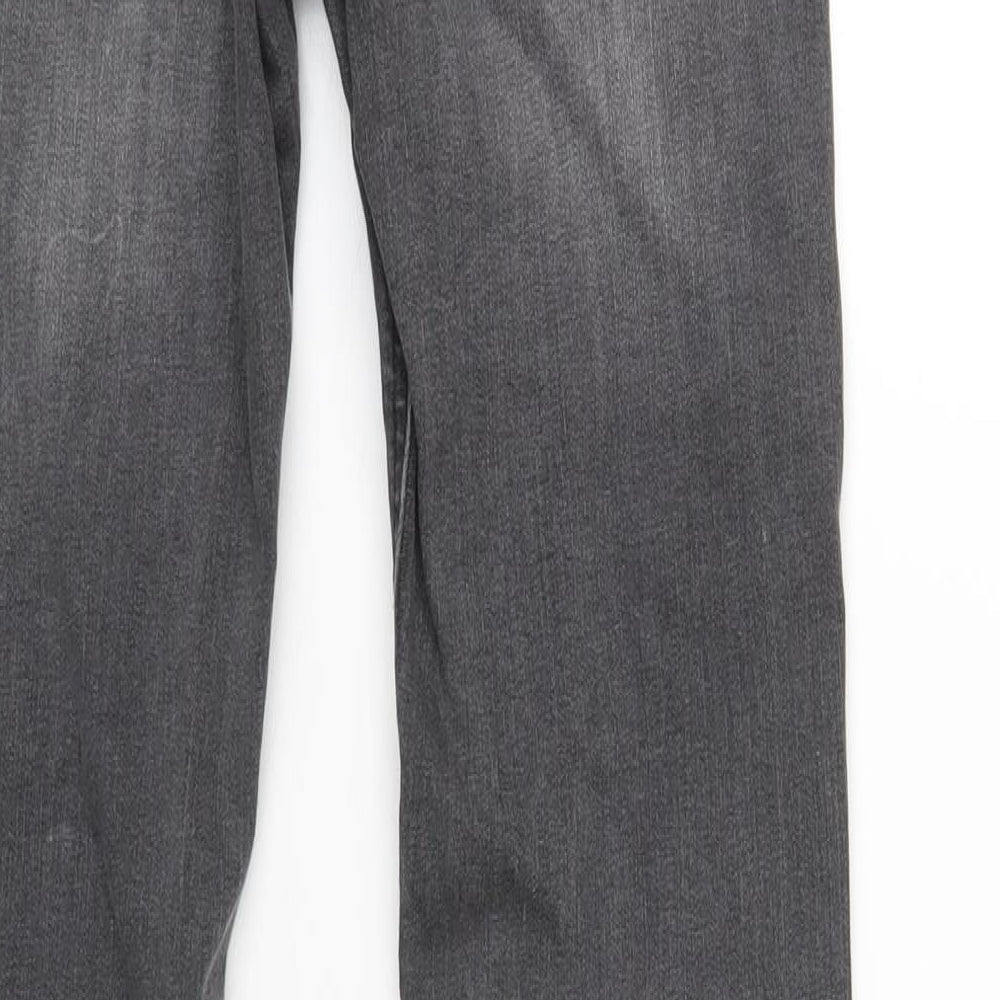 Denim & Co. Mens Grey Cotton Straight Jeans Size 30 in L32 in Slim Zip