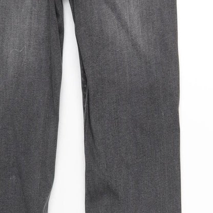 Denim & Co. Mens Grey Cotton Straight Jeans Size 30 in L32 in Slim Zip