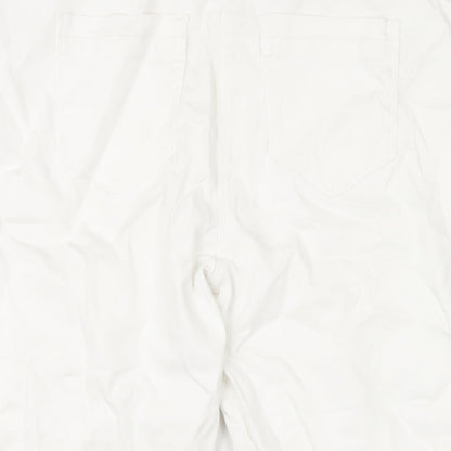Womens UK Size 14 Papaya Regular Fit Capri White Jeans