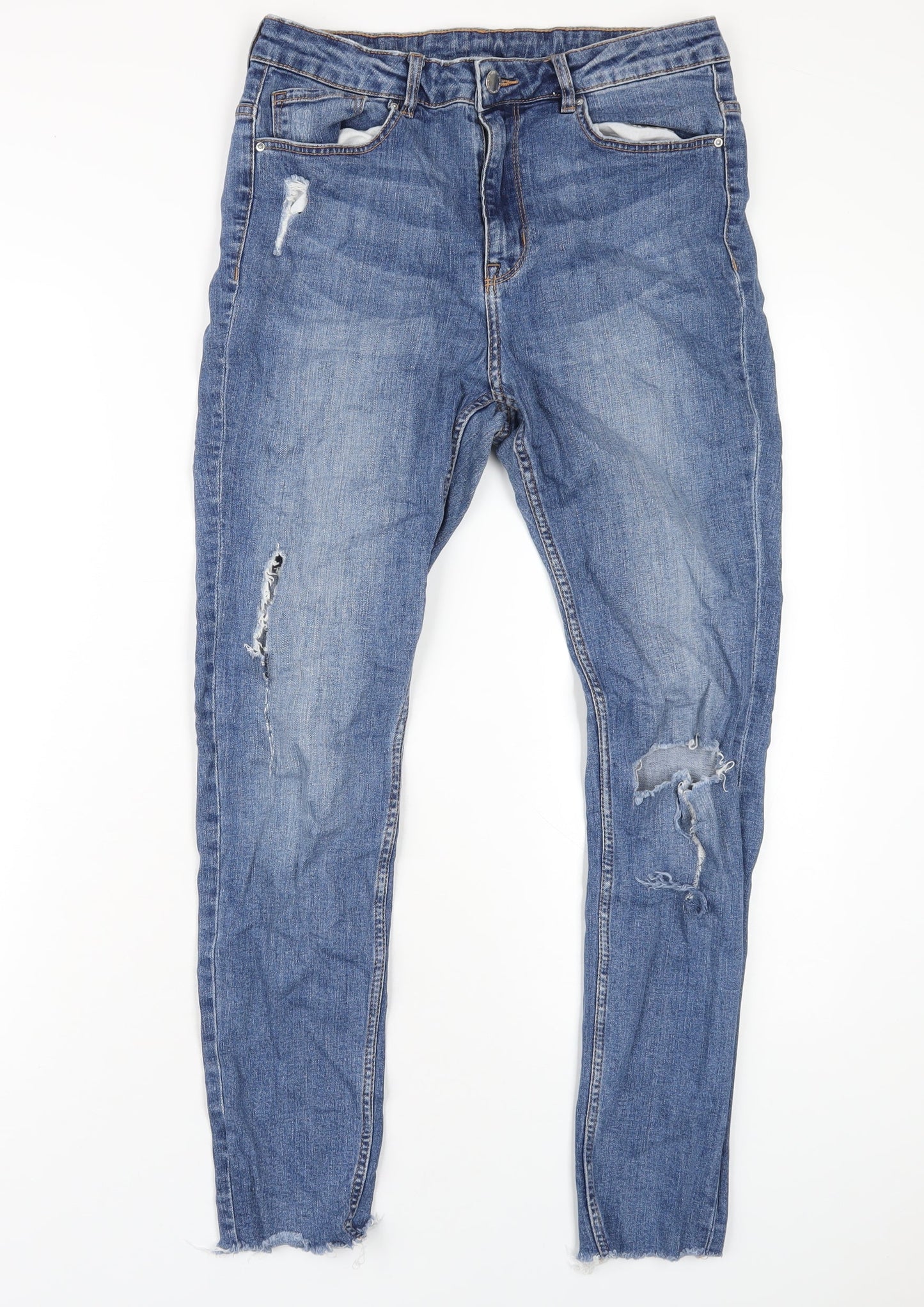 Womens UK Size 12 H&M Regular Fit Skinny Blue Jeans