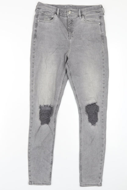 Womens UK Size 30 in Topshop Regular Fit Skinny Grey Jeans