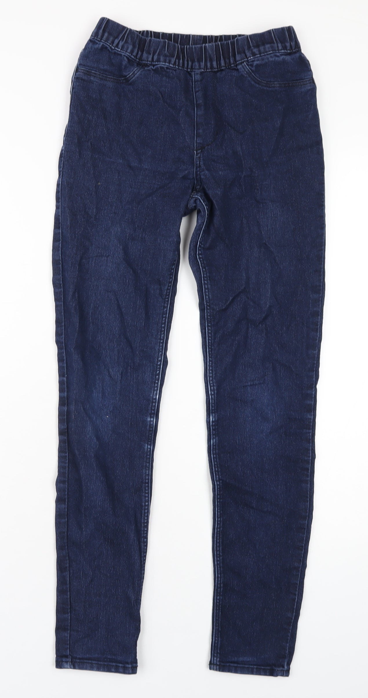H&M Girls Blue Cotton Jegging Jeans Size 12-13 Years L28 in Regular Pullover