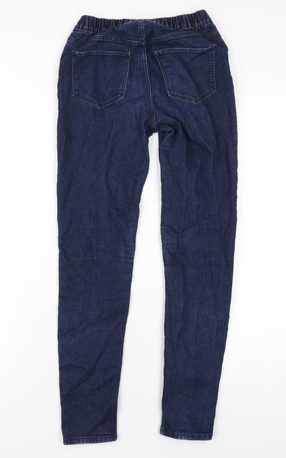 H&M Girls Blue Cotton Jegging Jeans Size 12-13 Years L28 in Regular Pullover