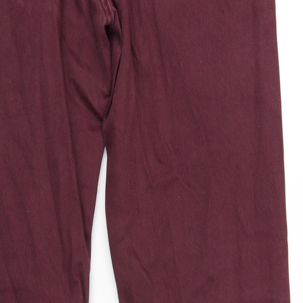 H&M Mens Red Cotton Straight Jeans Size 33 in L33 in Regular Button