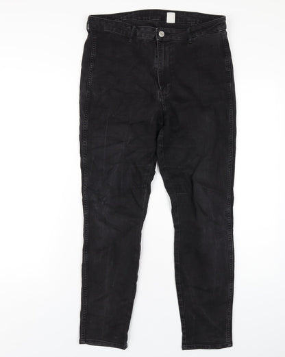 Womens UK Size 32 in H&M Regular Fit Skinny Black Jeans