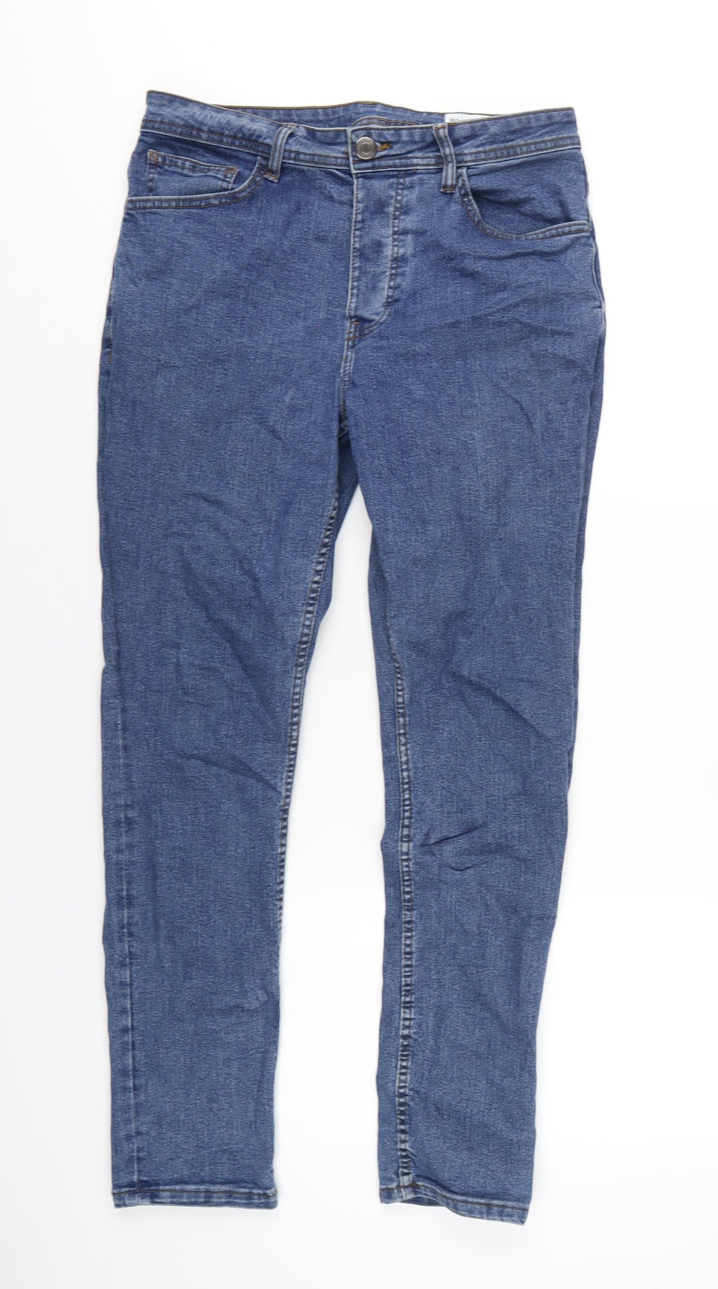 Denim & Co. Mens Blue Cotton Skinny Jeans Size 34 in L30 in Regular Button