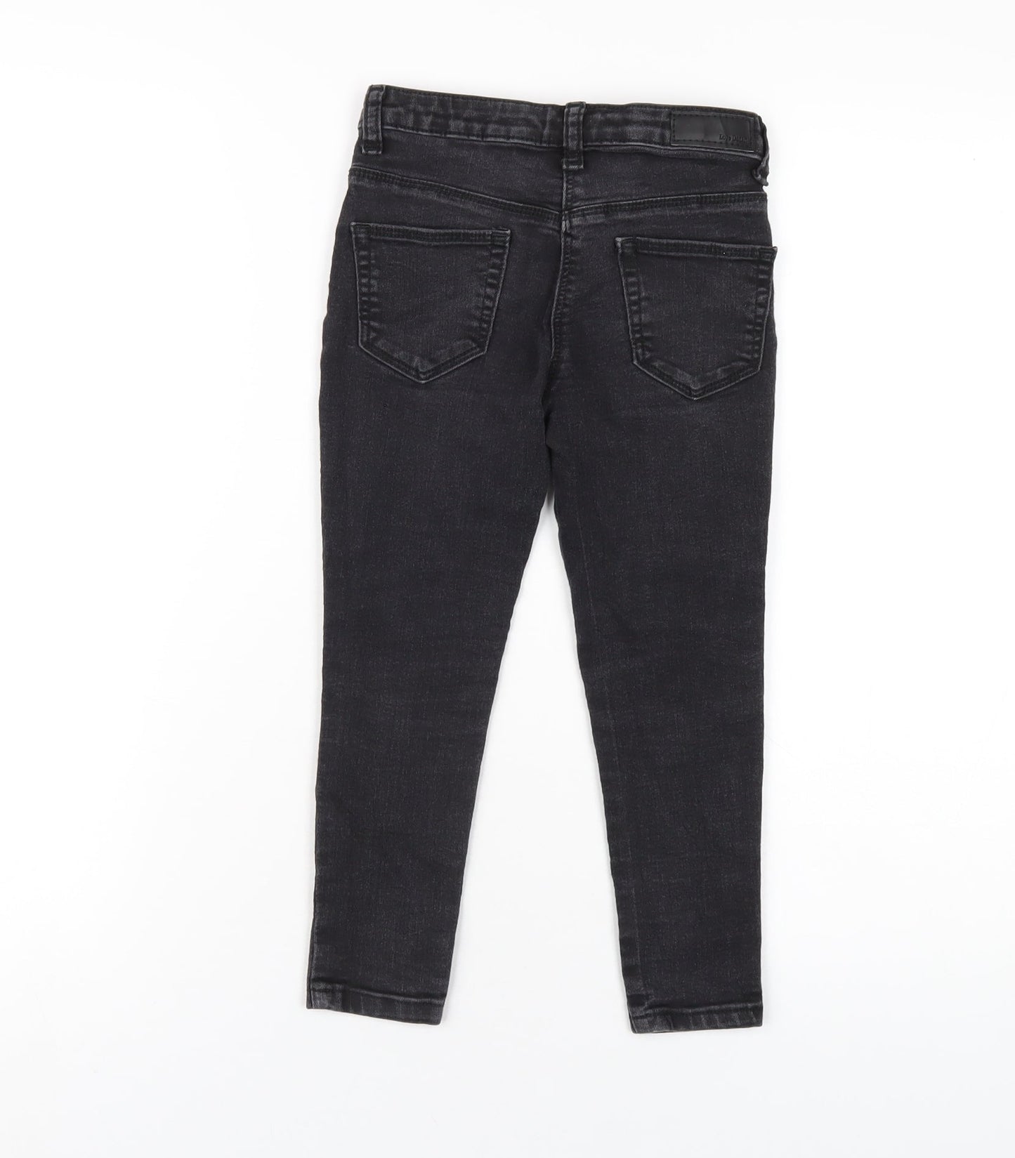 Matalan Girls Black Cotton Skinny Jeans Size 6 Years Regular Zip
