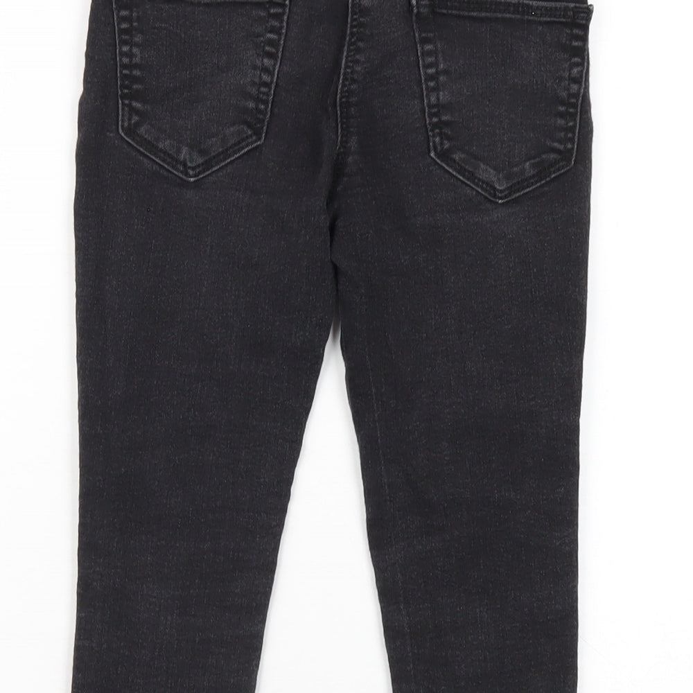 Matalan Girls Black Cotton Skinny Jeans Size 6 Years Regular Zip