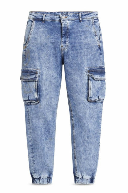 Mens UK Size 34 in Denim & Co. Regular Fit Tapered Blue Jeans
